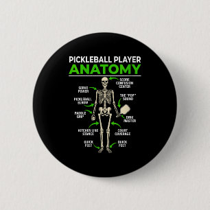 Womens pickleball player anatomy funny dink pickle 2 inch round button