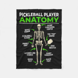 Womens pickleball player anatomy funny dink pickle fleece blanket