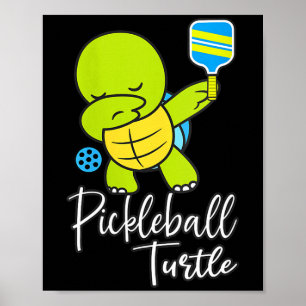 Womens pickleball turtle funny pickleball pun for poster