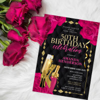 Womens Pink and Gold Birthday