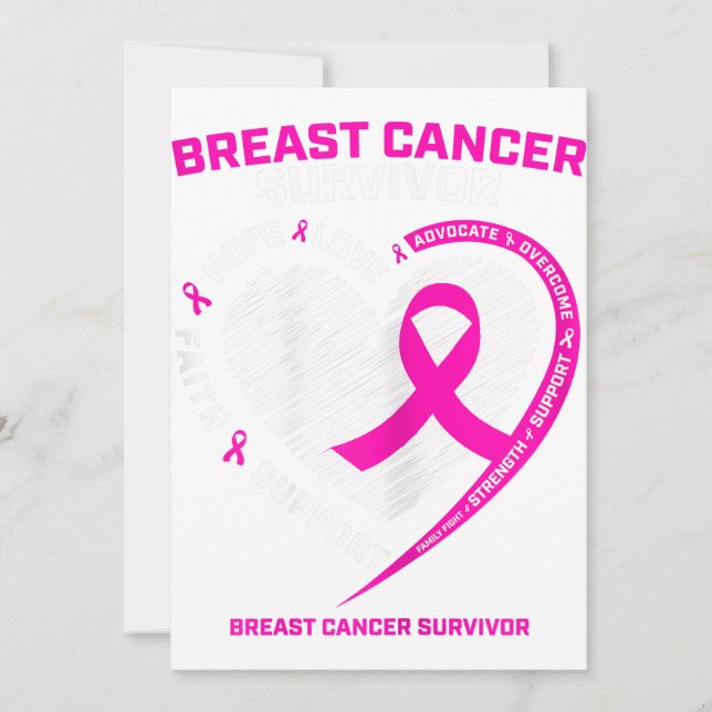 Womens Pink Breast Cancer Survivor Gifts Women Mom Announcement (Front)
