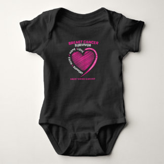 Womens Pink Breast Cancer Survivor Gifts Women Mom Baby Bodysuit