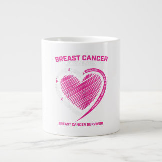 Womens Pink Breast Cancer Survivor Gifts Women Mom Large Coffee Mug
