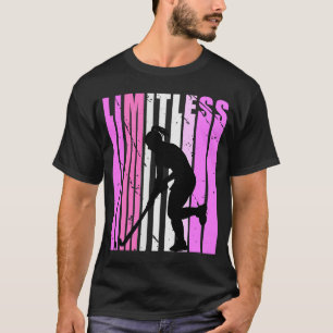 Womens Pink Limitless Hockey Birthday Inspiring Cu T-Shirt