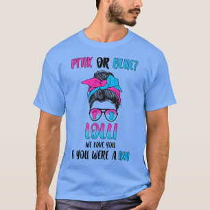 Womens pink or blue lolli gender reveal party T-Shirt