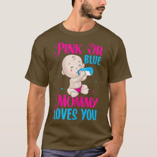Womens Pink or Blue Mommy Loves You - Mummy to Be T-Shirt