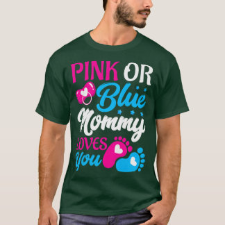 Womens Pink or Blue Mommy Loves You - Mummy to Be  T-Shirt