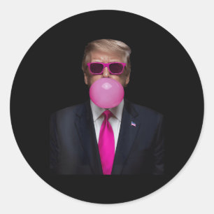 Womens Pink Trump Bubble Gum 2024 Vote President F Classic Round Sticker