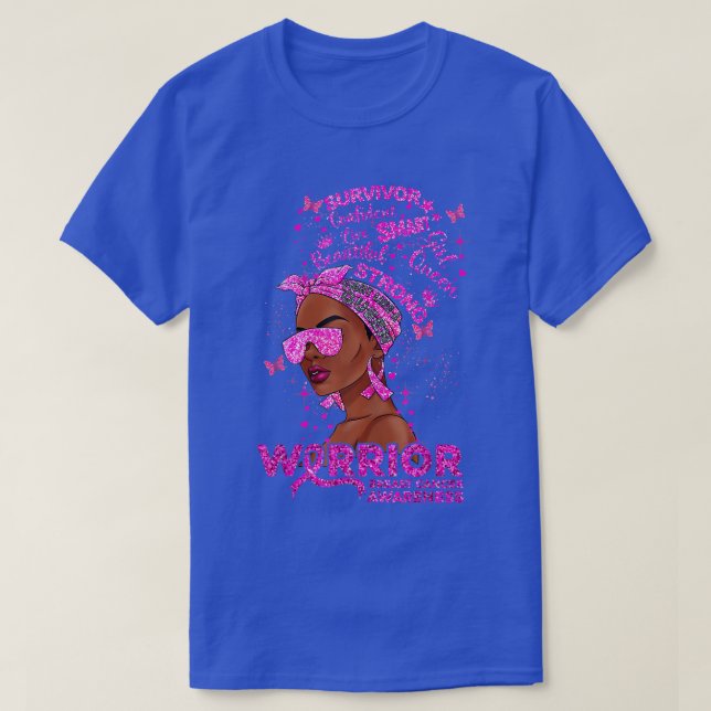 Womens Pink Warrior Breast Cancer Awareness  T-Shirt (Design Front)
