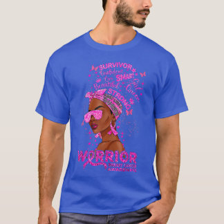 Womens Pink Warrior Breast Cancer Awareness  T-Shirt