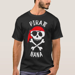 Womens Pirate Nana Jolly Roger VNeck T-Shirt