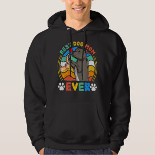 Womens Pitbull Best Dog Mom Ever Dog Retro Hoodie