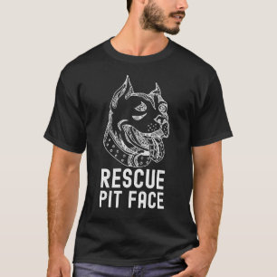 Womens Pitbull Rescue Pit Face Funny Cute Pitbull  T-Shirt