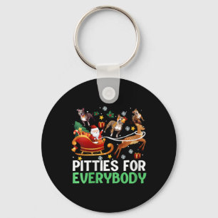 Womens Pitties For Everybody Christmas Pitbull Dog Keychain