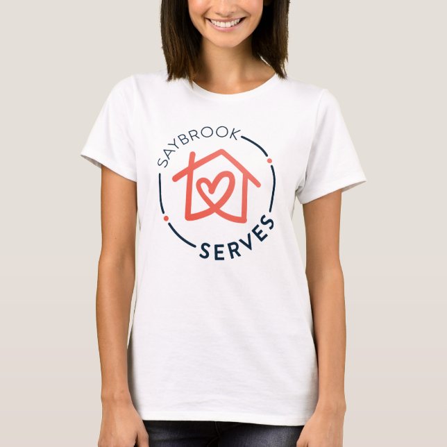 Women's Plain T-shirt with Saybrook Serves Logo (Front)