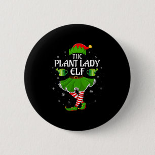 Womens Plant Lady Elf Christmas Family Girls Women 2 Inch Round Button