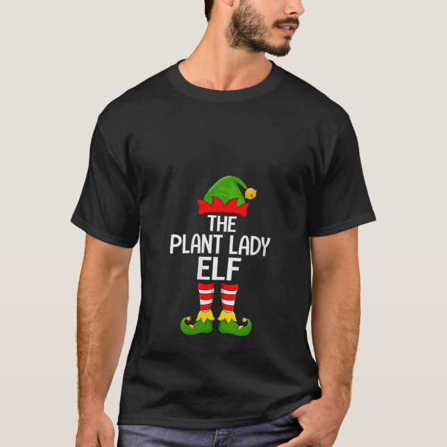 Womens Plant Lady Elf Xmas Matching Family Elf Squ T-Shirt (Front)