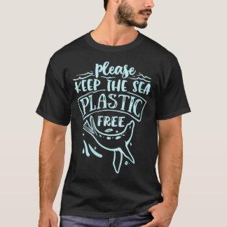Womens Please Keep The Sea Plastic Free With Seal T-Shirt