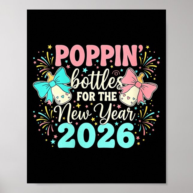 Womens Pn Bottles For The New Year Pregnancy Bow M Poster (Front)