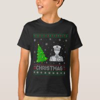 Womens Police Xmas Tree Lighting Ugly Christmas Sw