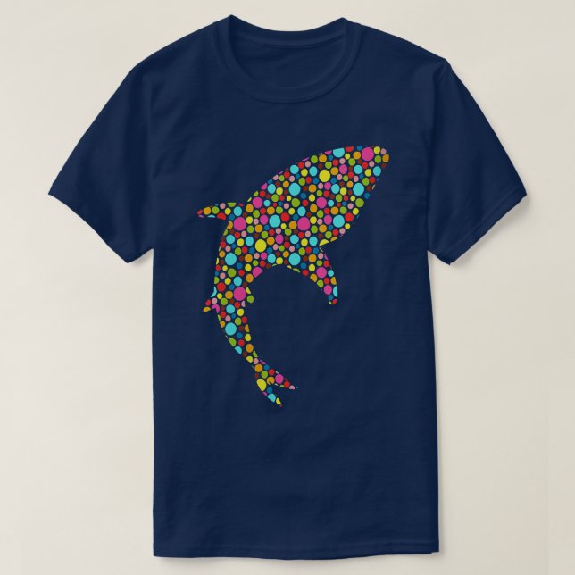 Womens Polka Dot Shark International Dot Day VNeck T-Shirt (Design Front)