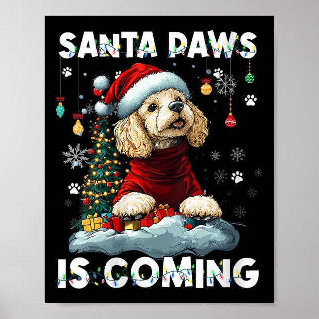 Womens Poodle Christmas Tree Lights Decorations Do (Front)