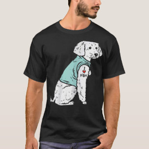 Womens Poodle I Love Mom Tattoo Cute Pet Dog Owner T-Shirt