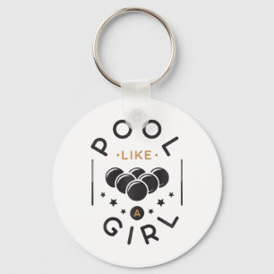 Womens Pool Like A Girl Billiards Gambling Keychain