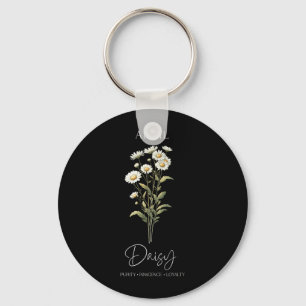 Womens Positive Quote Flower Birthday Floral Birth Keychain