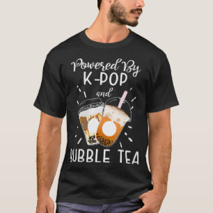 Womens Powered By KPOP Boba Tea Bubble Tea Korean T-Shirt