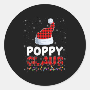 Womens Ppy Claus Christmas Pajamas Santa Matching  Classic Round Sticker