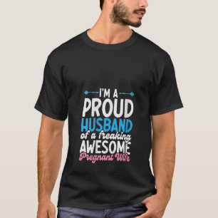 Womens Pregnancy Announcement New Dad Husband And T-Shirt