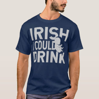 Womens pregnancy st patricks day tee irish i could