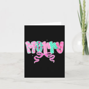 Womens Preppy Coquette Merry Bow Vintage Retro Chr Card