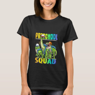 Womens Preschool Squad T Rex Dinosaur Back To Scho T-Shirt