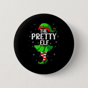 Womens Pretty Elf Christmas Girls Women Elf Squad 2 Inch Round Button