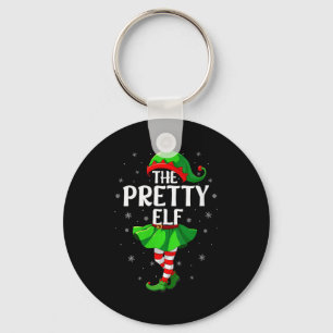 Womens Pretty Elf Christmas Girls Women Elf Squad Keychain