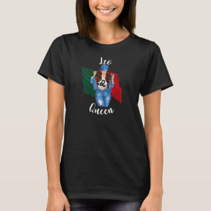 Womens Pretty Mexican Leo Queen Birthday Flag of M T-Shirt