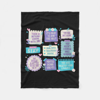Womens Prevention Awareness Positive Messages Fleece Blanket