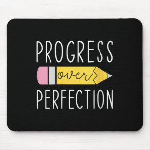 Womens Progress Over Perfection Motivational Teach Mouse Pad