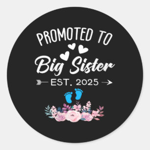Womens Promoted To Big Sister 2025 It's A Boy - Ba Classic Round Sticker