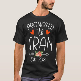 Womens Promoted to Gran 2021 Pregnancy Announce Gi T-Shirt
