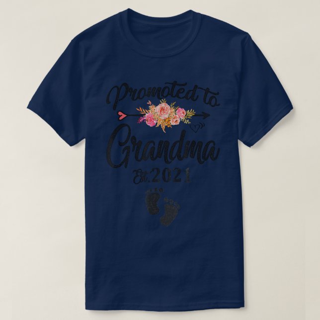 Womens Promoted To Grandma 2021  Mother's Day Preg T-Shirt (Design Front)