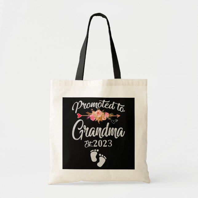 Womens Promoted To Grandma 2023 First Time New Tote Bag (Front)