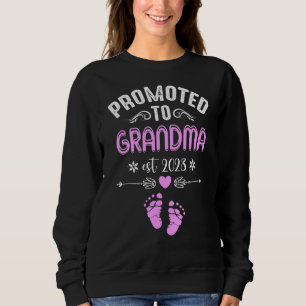 Womens Promoted To Grandma 2023 Mom Mother's Day Sweatshirt