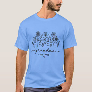 Womens Promoted to Grandma 2026 New Grandma Est 20 T-Shirt