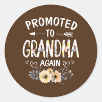 Womens Promoted to Grandma Again Flower New