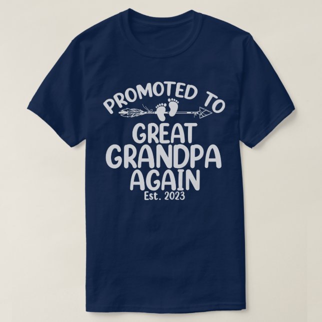 Womens Promoted to Great Grandpa Again 2023 Pregna T-Shirt (Design Front)