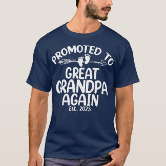 Womens Promoted to Great Grandpa Again 2023 Pregna T-Shirt