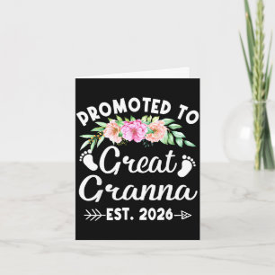Womens promoted to great granna est 2026 mothers card